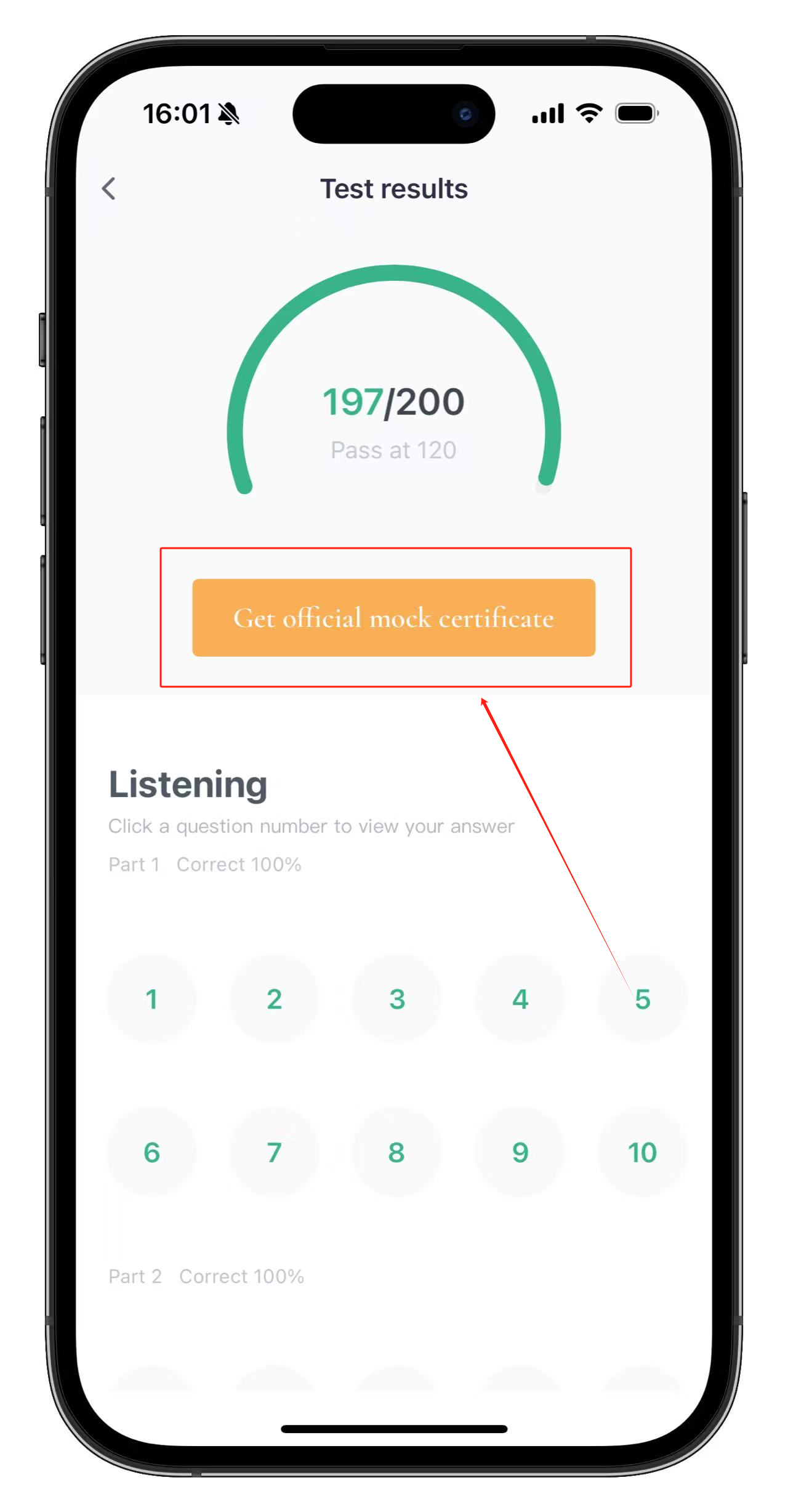 How can test-takers check their scores and obtain the HSK Mock exam certificate?(图15)