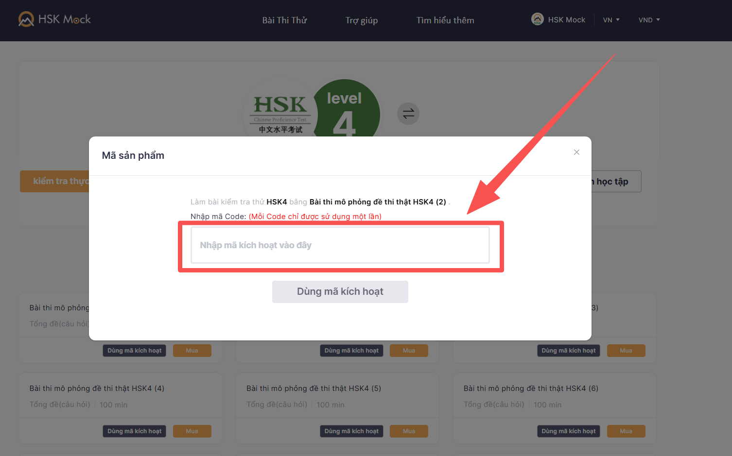 Hướng dẫn sử dụng mã đổi HSK Mock(图6) Hướng dẫn sử dụng mã đổi HSK Mock(图6)